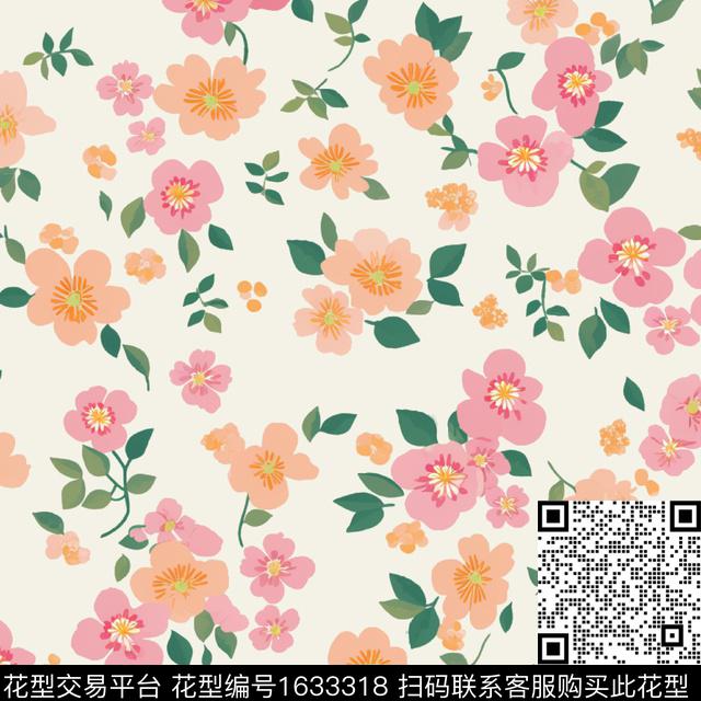 小清新花卉春夏花型数码印花花型下载（图片编号: 1633318） - 瓦栏（Walan）