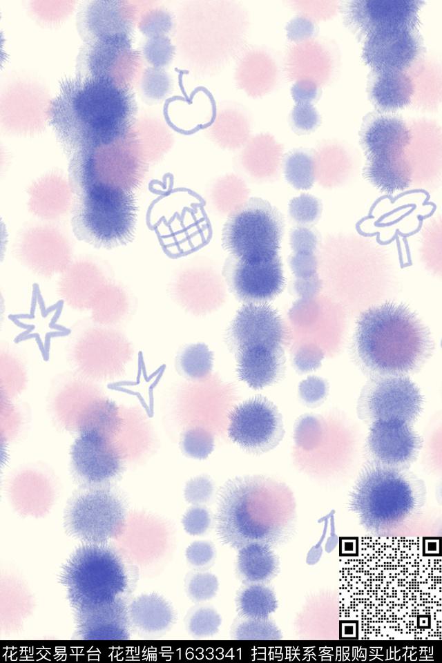 可爱花卉水彩数码印花花型下载（图片编号: 1633341） - 瓦栏（Walan）