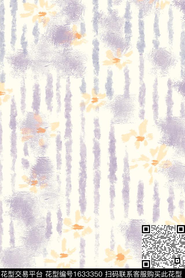 花卉小碎花抽象数码印花花型下载（图片编号: 1633350） - 瓦栏（Walan）