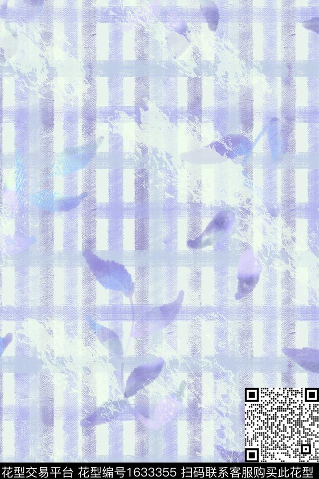 小清新剪影花卉数码印花花型下载（图片编号: 1633355） - 瓦栏（Walan）