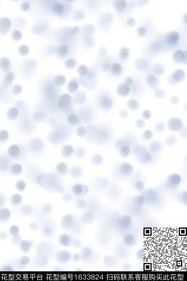 小清新水彩波点数码印花花型下载（图片编号: 1633824） - 瓦栏（Walan）