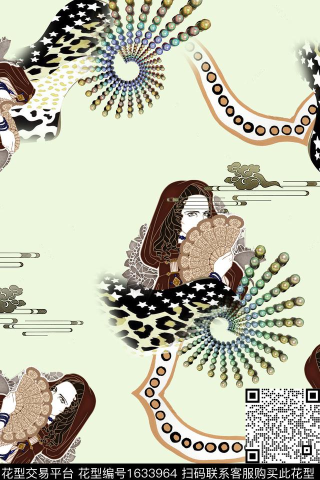 民族风人物跳接数码印花花型下载（图片编号: 1633964） - 瓦栏（Walan）
