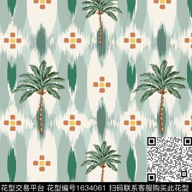 热带几何连续数码印花花型下载（图片编号: 1634061） - 瓦栏（Walan）
