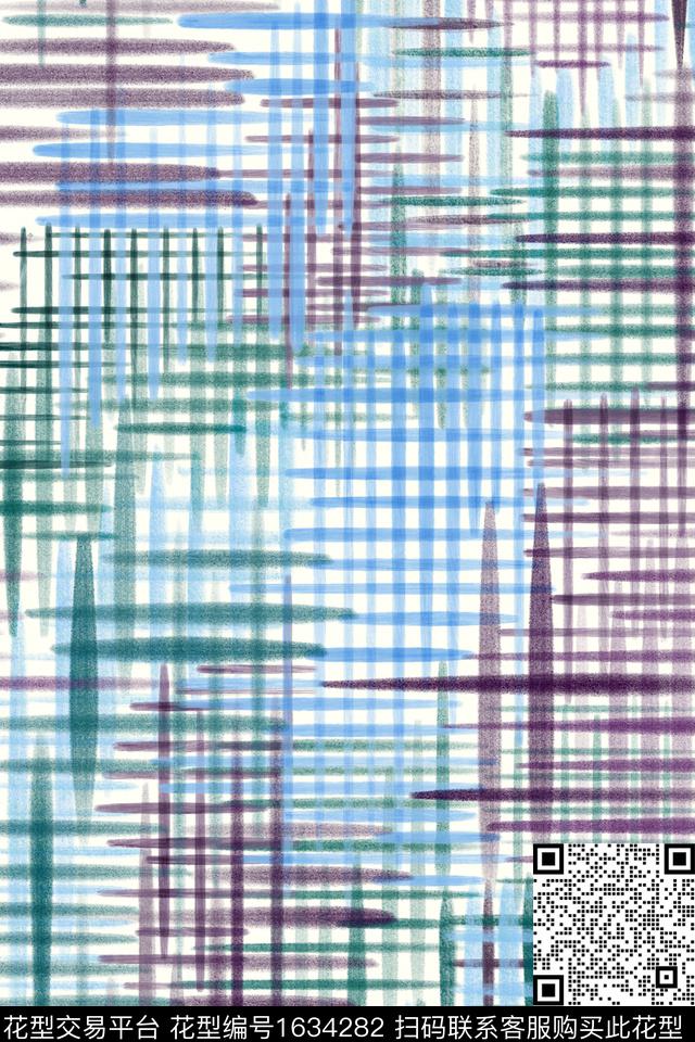 肌理混合拼接笔触数码印花花型下载（图片编号: 1634282） - 瓦栏（Walan）