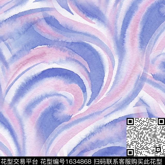 抽象水彩晕染肌理数码印花花型下载（图片编号: 1634868） - 瓦栏（Walan）