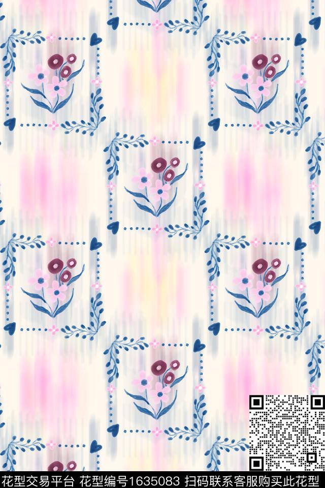 可爱小碎花朦胧花卉数码印花花型下载（图片编号: 1635083） - 瓦栏（Walan）