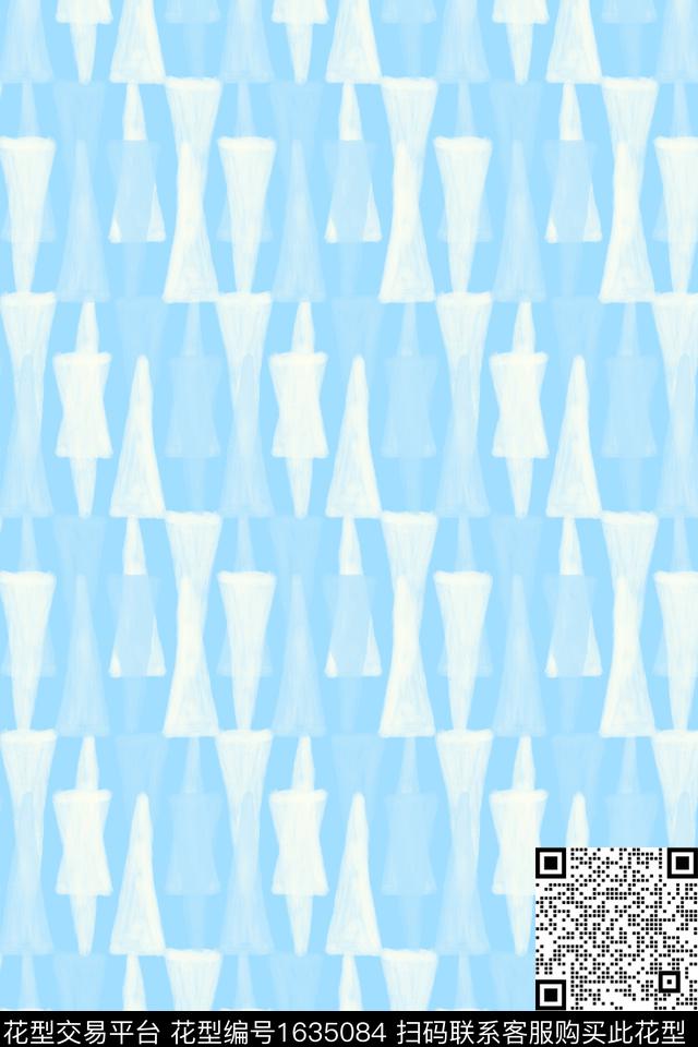 小清新简约几何数码印花花型下载（图片编号: 1635084） - 瓦栏（Walan）