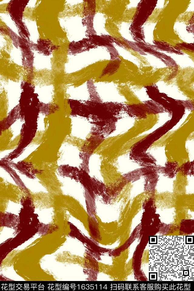肌理复古格子数码印花花型下载（图片编号: 1635114） - 瓦栏（Walan）