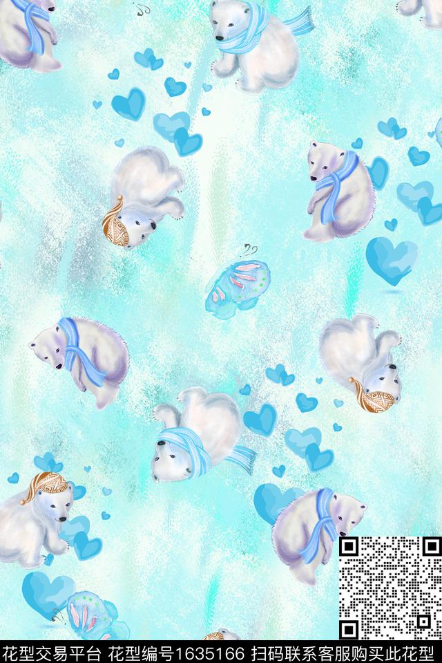 趣味晕染肌理蝴蝶数码印花花型下载（图片编号: 1635166） - 瓦栏（Walan）