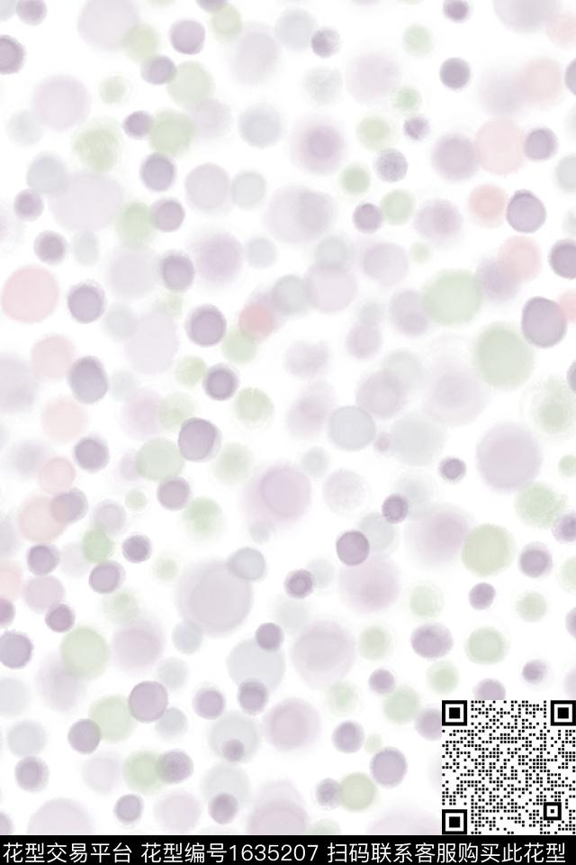 小清新水彩波点数码印花花型下载（图片编号: 1635207） - 瓦栏（Walan）