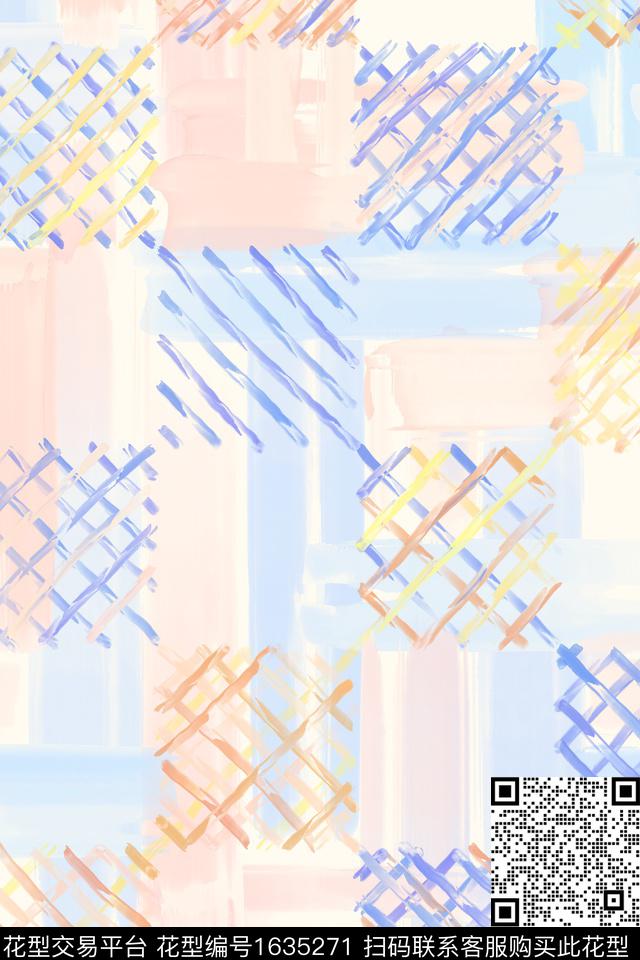 小清新清爽底花卉肌理数码印花花型下载（图片编号: 1635271） - 瓦栏（Walan）