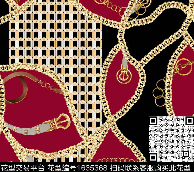 休闲链条拼接数码印花花型下载（图片编号: 1635368） - 瓦栏（Walan）