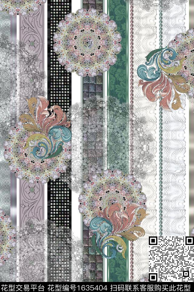 民族风条纹民族纹样数码印花花型下载（图片编号: 1635404） - 瓦栏（Walan）