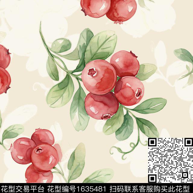 小清新水彩剪影数码印花花型下载（图片编号: 1635481） - 瓦栏（Walan）