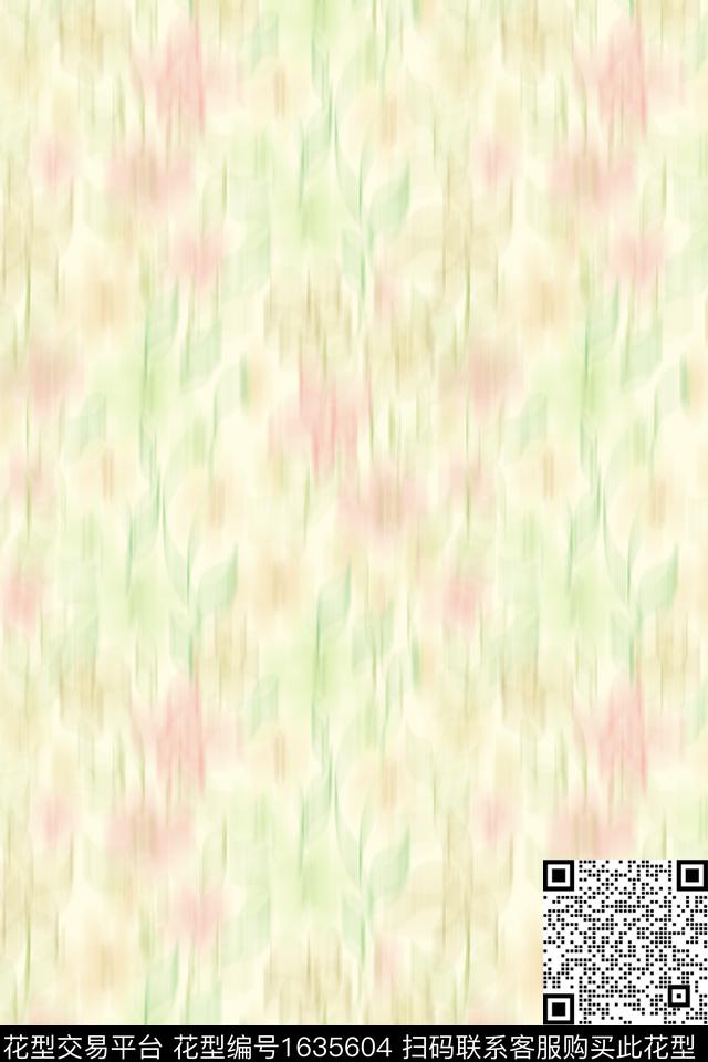 小清新花卉朦胧花卉数码印花花型下载（图片编号: 1635604） - 瓦栏（Walan）
