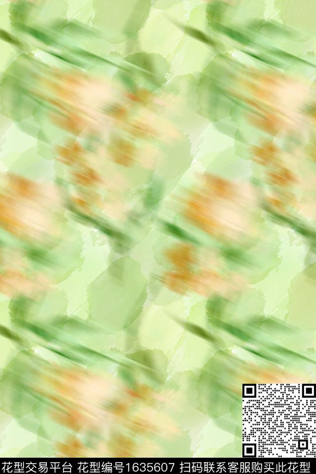 花卉肌理朦胧花卉数码印花花型下载（图片编号: 1635607） - 瓦栏（Walan）