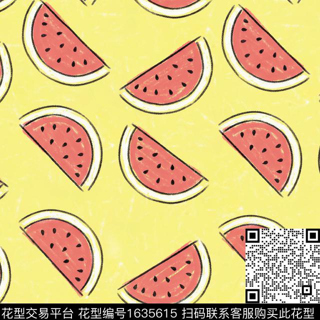 小清新趣味水果数码印花花型下载（图片编号: 1635615） - 瓦栏（Walan）