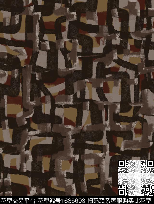 纹理手绘几何数码印花花型下载（图片编号: 1635693） - 瓦栏（Walan）