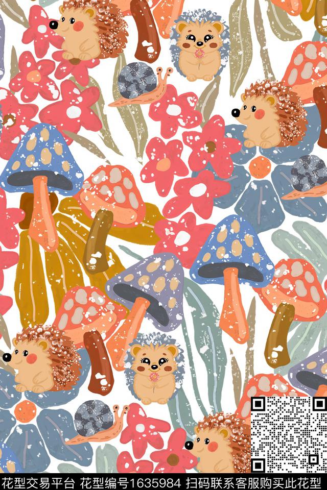 童装卡通蘑菇数码印花花型下载（图片编号: 1635984） - 瓦栏（Walan）