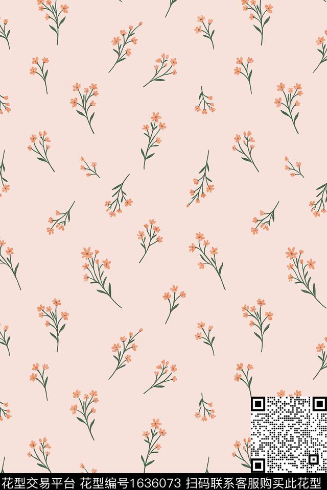 小清新小碎花田园数码印花花型下载（图片编号: 1636073） - 瓦栏（Walan）