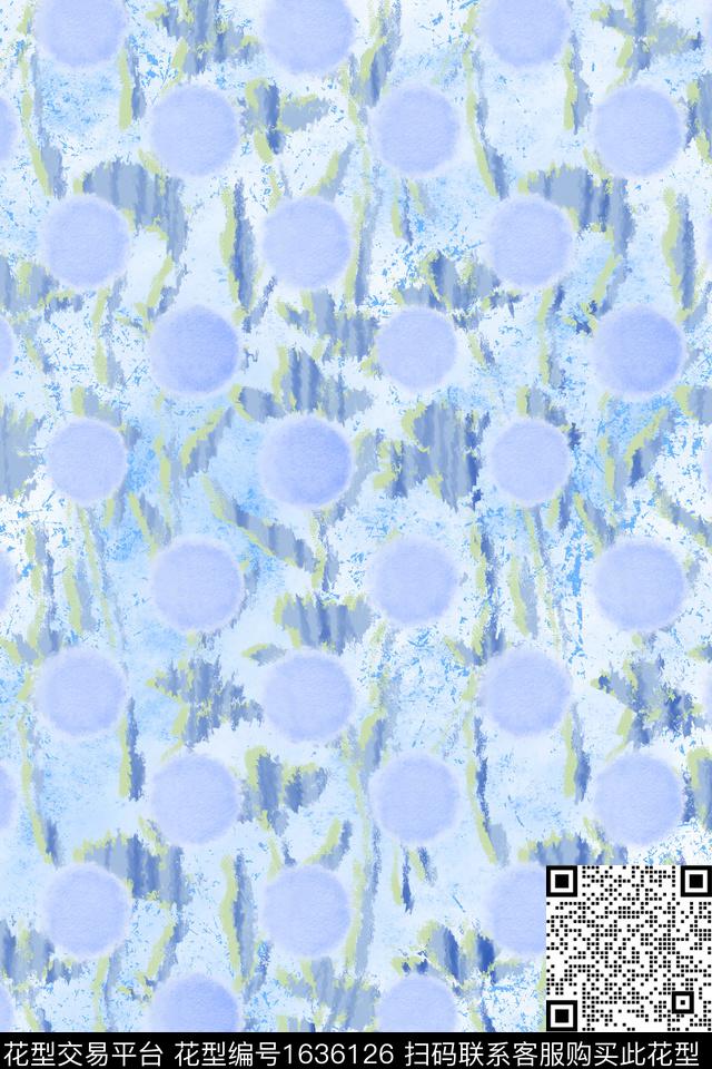 小清新剪影花卉数码印花花型下载（图片编号: 1636126） - 瓦栏（Walan）