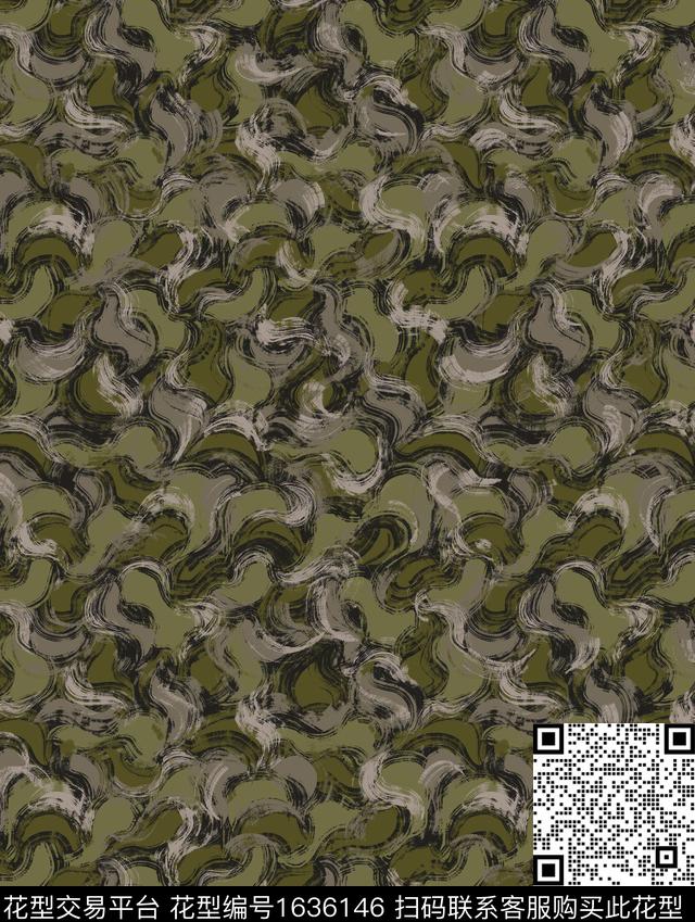 数码花型手绘几何数码印花花型下载（图片编号: 1636146） - 瓦栏（Walan）