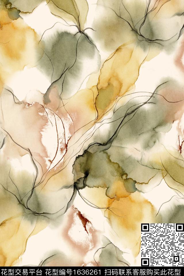 水彩抽象跳接数码印花花型下载（图片编号: 1636261） - 瓦栏（Walan）