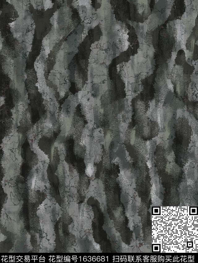 侘寂肌理男装数码印花花型下载（图片编号: 1636681） - 瓦栏（Walan）