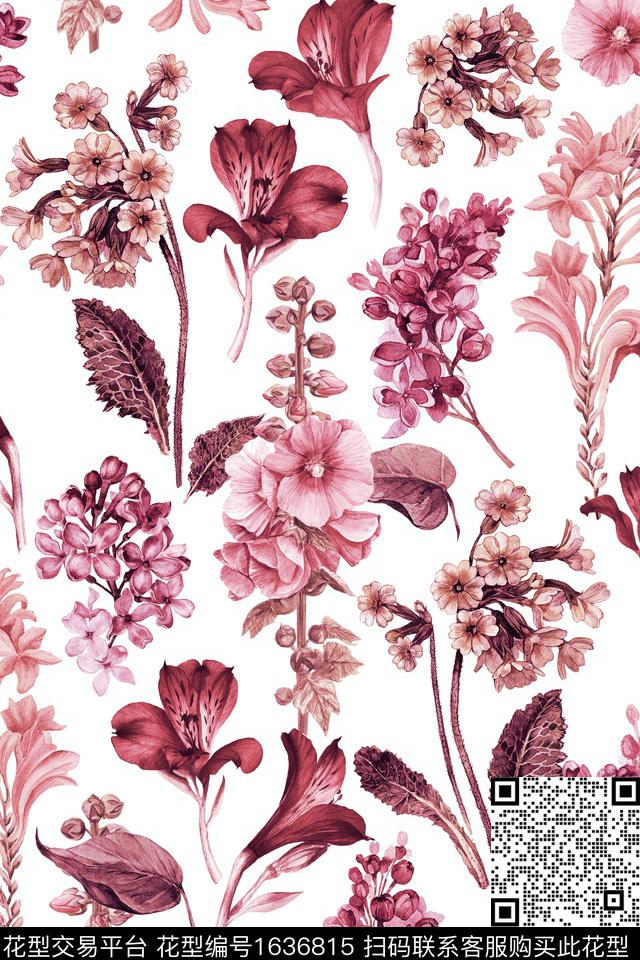 年轻女装花卉春夏花型数码印花花型下载（图片编号: 1636815） - 瓦栏（Walan）