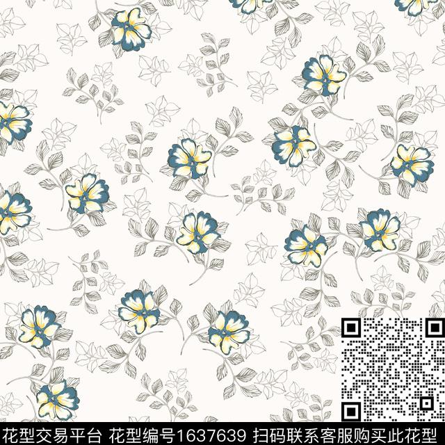 年轻女装花卉春夏花型数码印花花型下载（图片编号: 1637639） - 瓦栏（Walan）