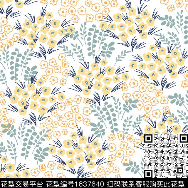 年轻女装花卉春夏花型数码印花花型下载（图片编号: 1637640） - 瓦栏（Walan）