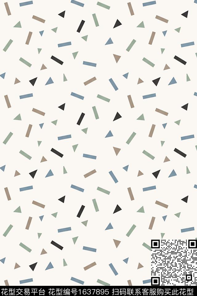 几何碎片传统印花花型下载（图片编号: 1637895） - 瓦栏（Walan）