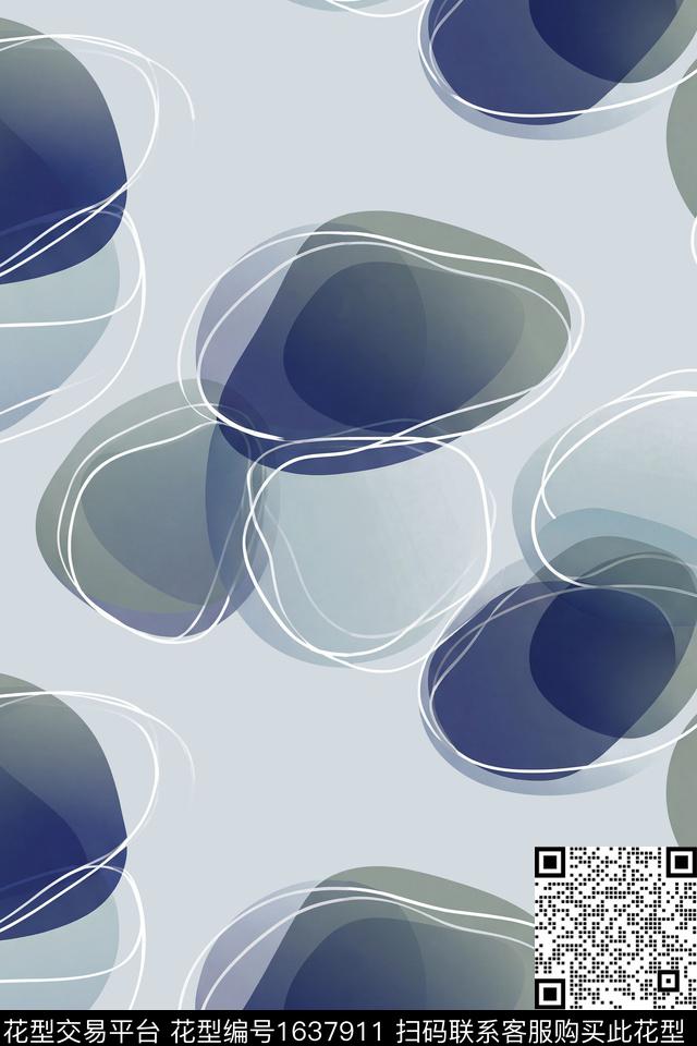 抽象几何线条数码印花花型下载（图片编号: 1637911） - 瓦栏（Walan）