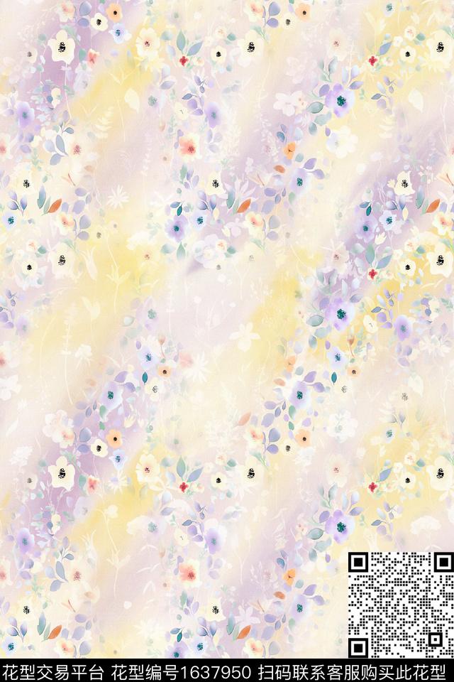年轻女性花卉小碎花数码印花花型下载（图片编号: 1637950） - 瓦栏（Walan）