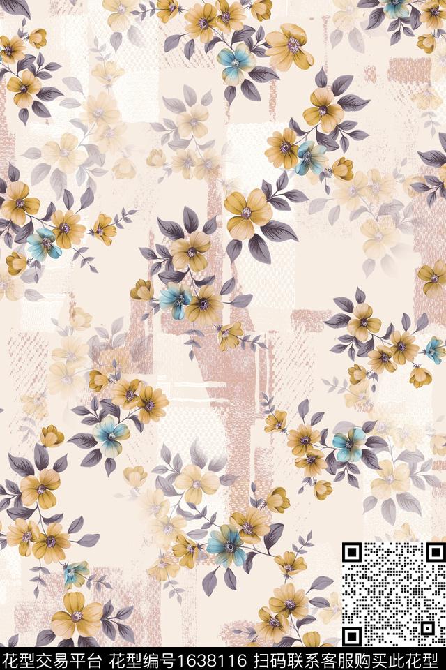 年轻女装花卉春夏花型数码印花花型下载（图片编号: 1638116） - 瓦栏（Walan）