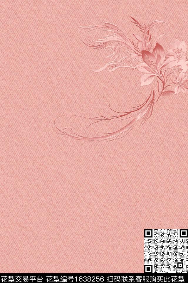 绣花花型花卉定位数码印花花型下载（图片编号: 1638256） - 瓦栏（Walan）