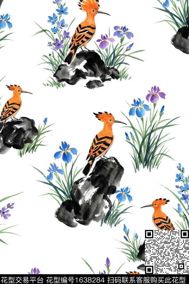 花卉中国风创意数码印花花型下载（图片编号: 1638284） - 瓦栏（Walan）