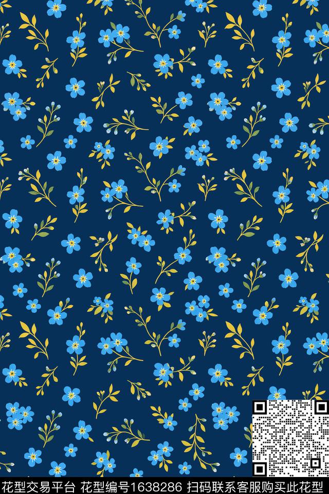 花卉小碎花数码印花花型下载（图片编号: 1638286） - 瓦栏（Walan）