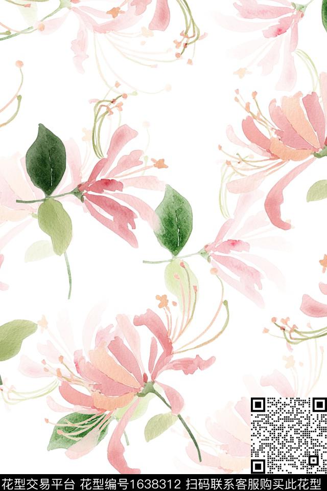 影花花卉春夏花型数码印花花型下载（图片编号: 1638312） - 瓦栏（Walan）