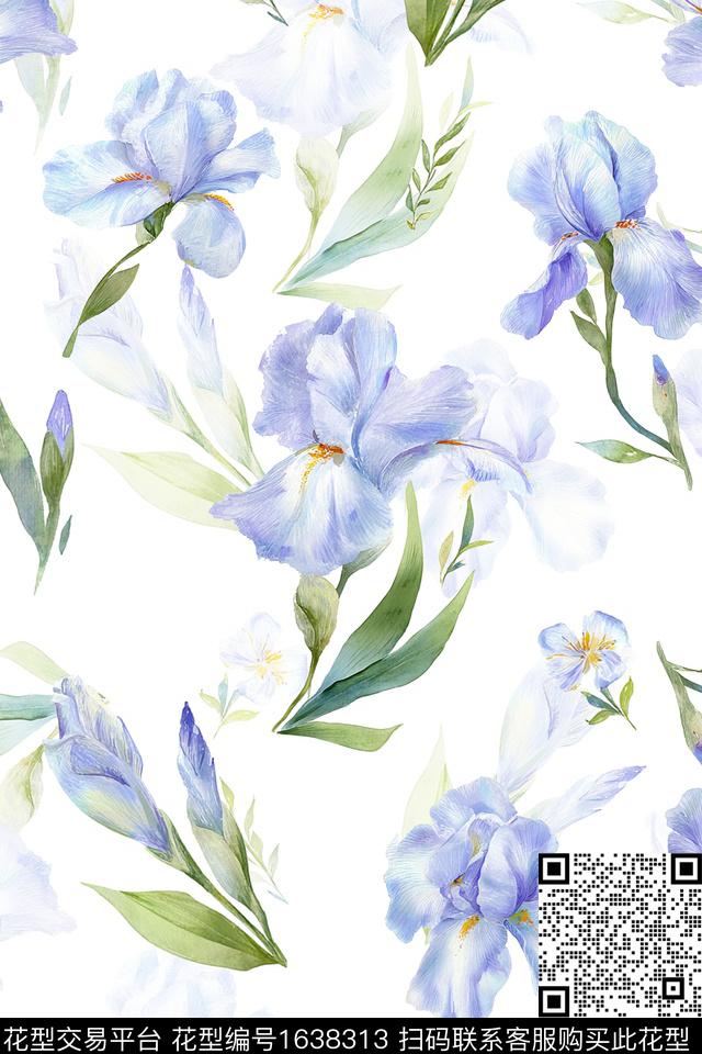 影花花卉春夏花型数码印花花型下载（图片编号: 1638313） - 瓦栏（Walan）