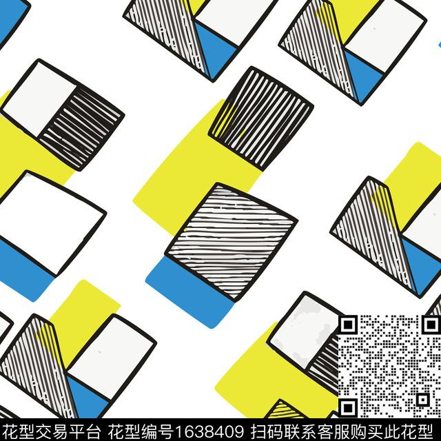 抽象几何年轻女性数码印花花型下载（图片编号: 1638409） - 瓦栏（Walan）