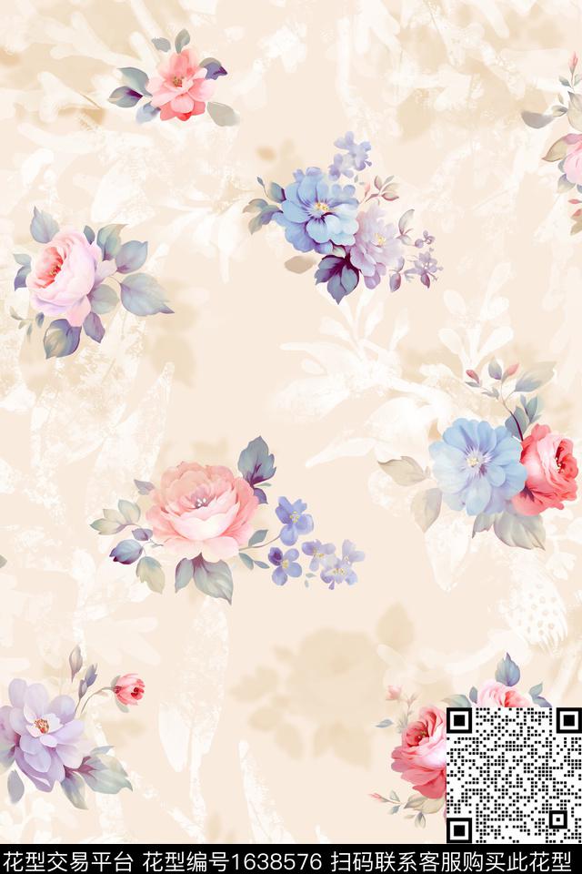 花卉田园小碎花数码印花花型下载（图片编号: 1638576） - 瓦栏（Walan）