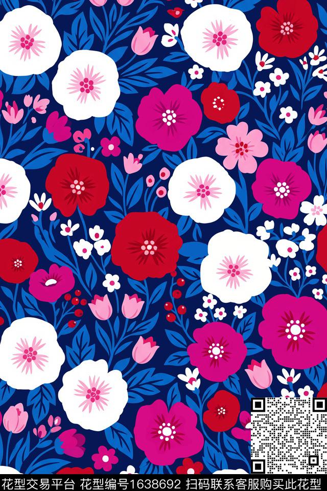 花卉小碎花数码印花花型下载（图片编号: 1638692） - 瓦栏（Walan）