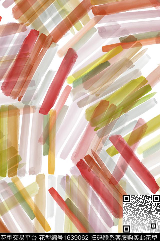 水彩笔触抽象数码印花花型下载（图片编号: 1639062） - 瓦栏（Walan）