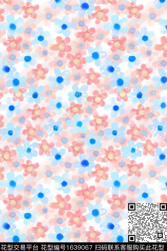 小清新花卉小碎花数码印花花型下载（图片编号: 1639067） - 瓦栏（Walan）