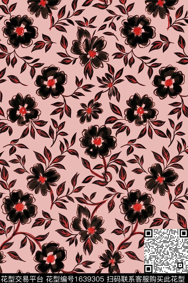 花卉中老年数码印花花型下载（图片编号: 1639305） - 瓦栏（Walan）