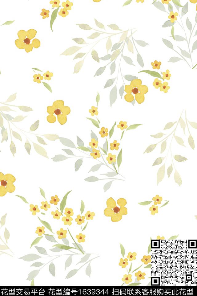 小清新花卉小碎花数码印花花型下载（图片编号: 1639344） - 瓦栏（Walan）