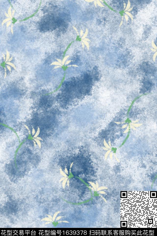 侘寂花卉小碎花数码印花花型下载（图片编号: 1639378） - 瓦栏（Walan）