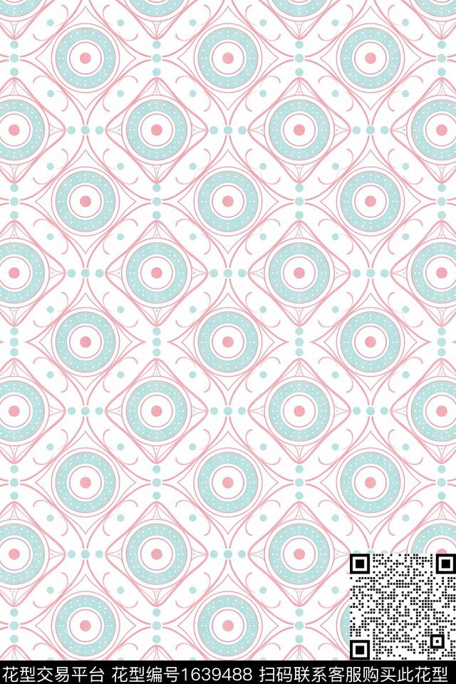 民族风几何数码印花花型下载（图片编号: 1639488） - 瓦栏（Walan）