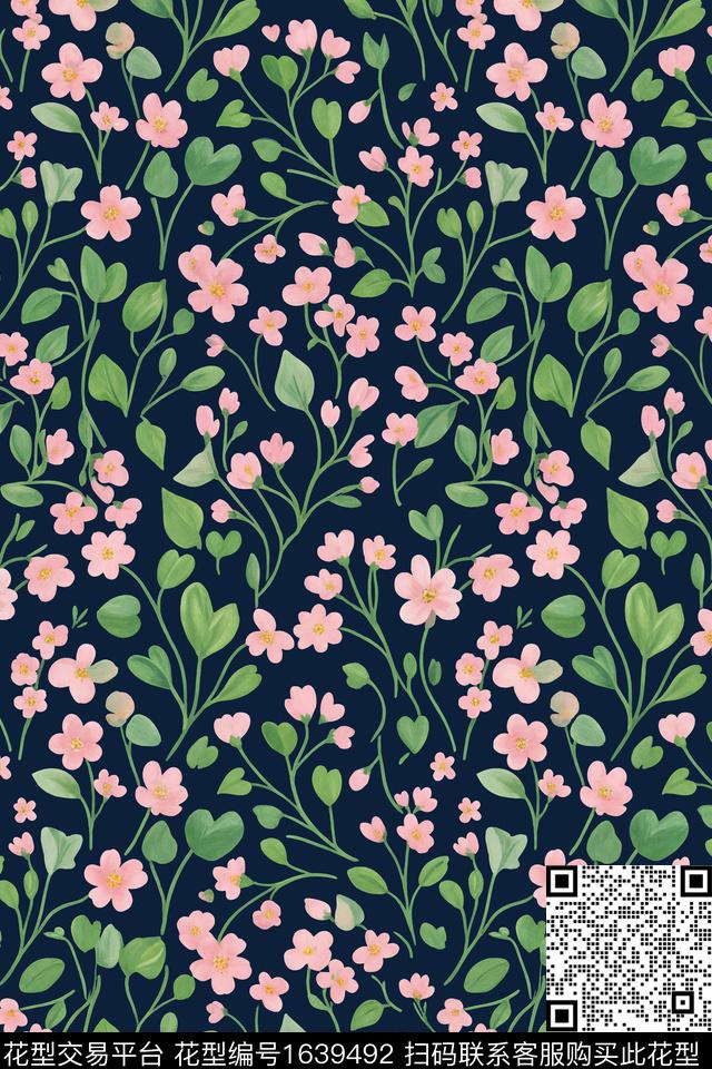 花卉小碎花数码印花花型下载（图片编号: 1639492） - 瓦栏（Walan）